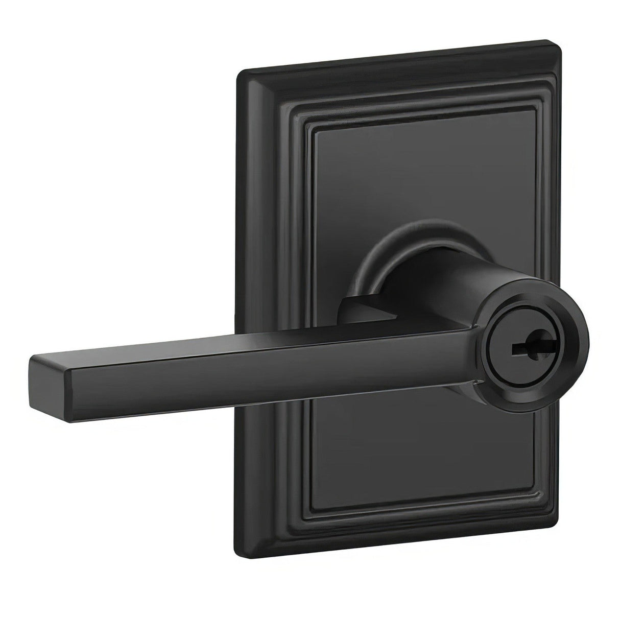 Schlage F51ALAT622ADD matte black keyed entry door lever