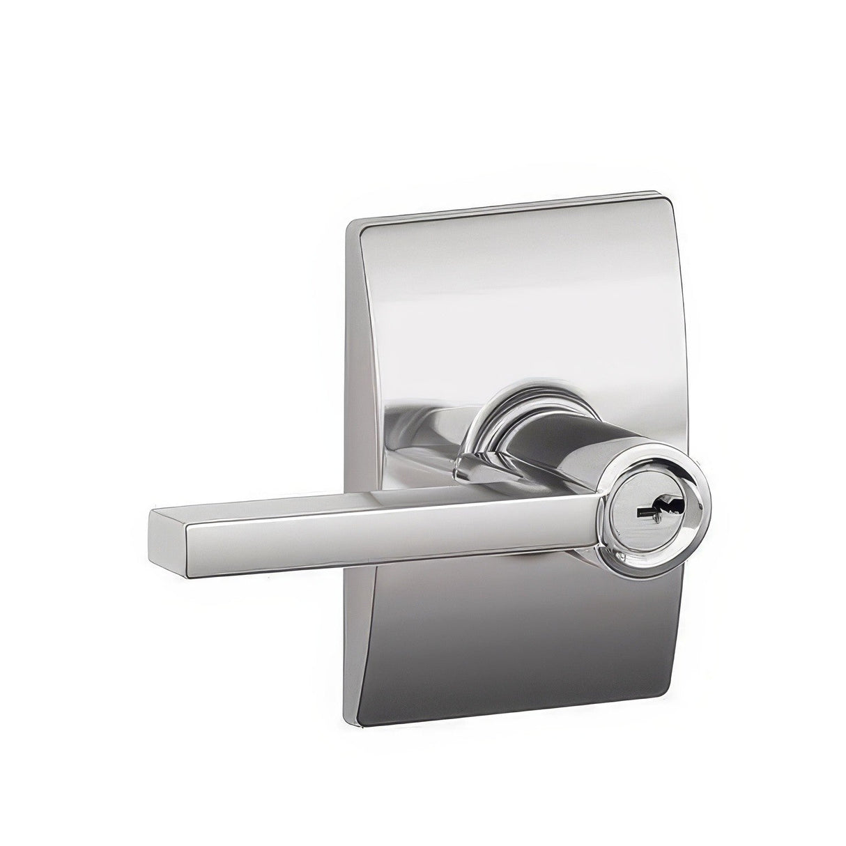Schlage F51ALAT625CEN polished chrome keyed entry door lever