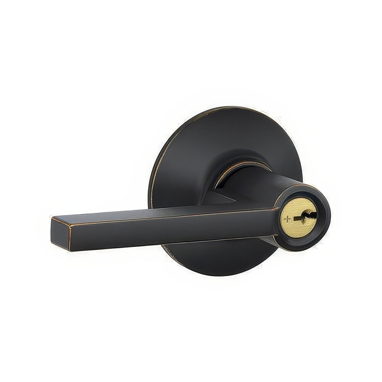 Schlage F51ALAT716 aged bronze keyed entry door lever
