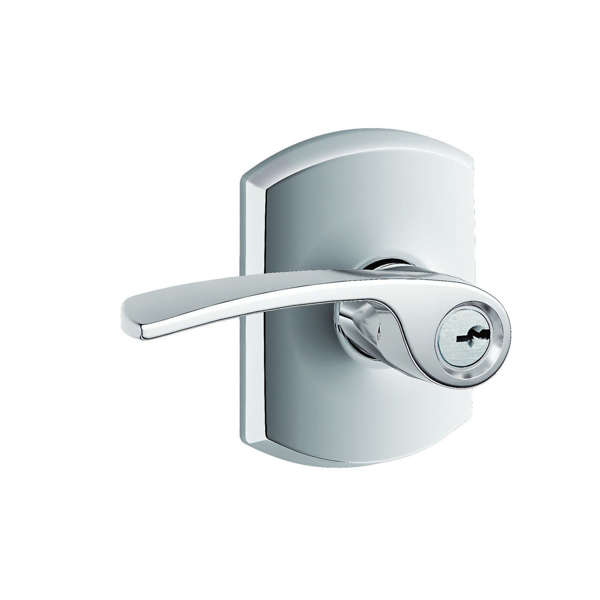 Schlage F51AMER625GRW bright chrome keyed entry door lever