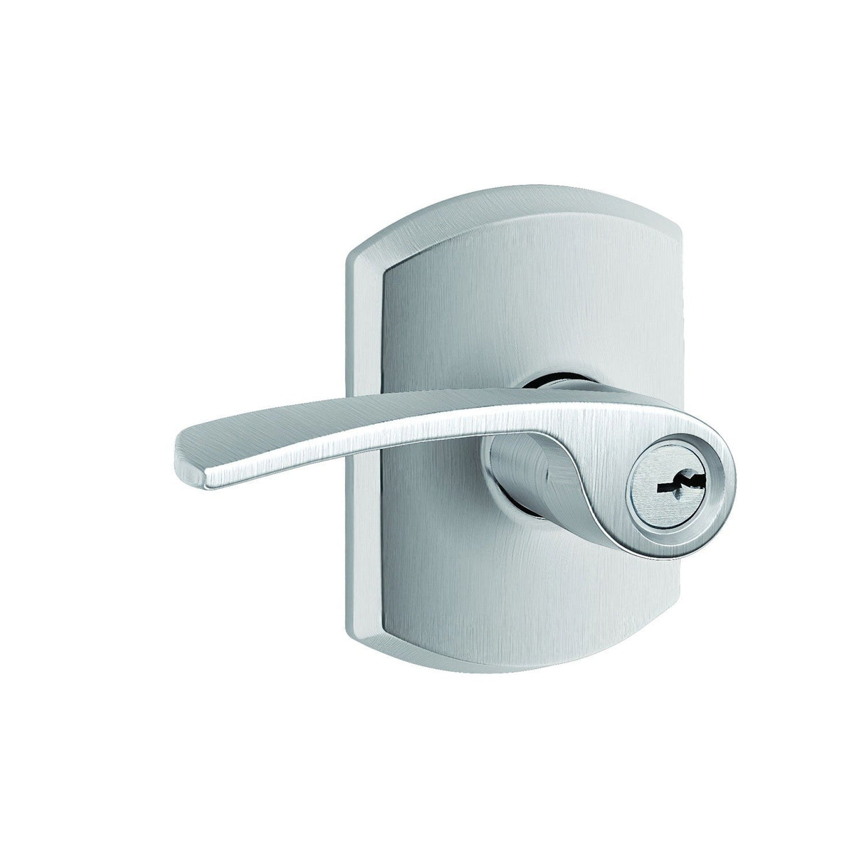Schlage F51AMER626GRW satin chrome keyed entry door lever