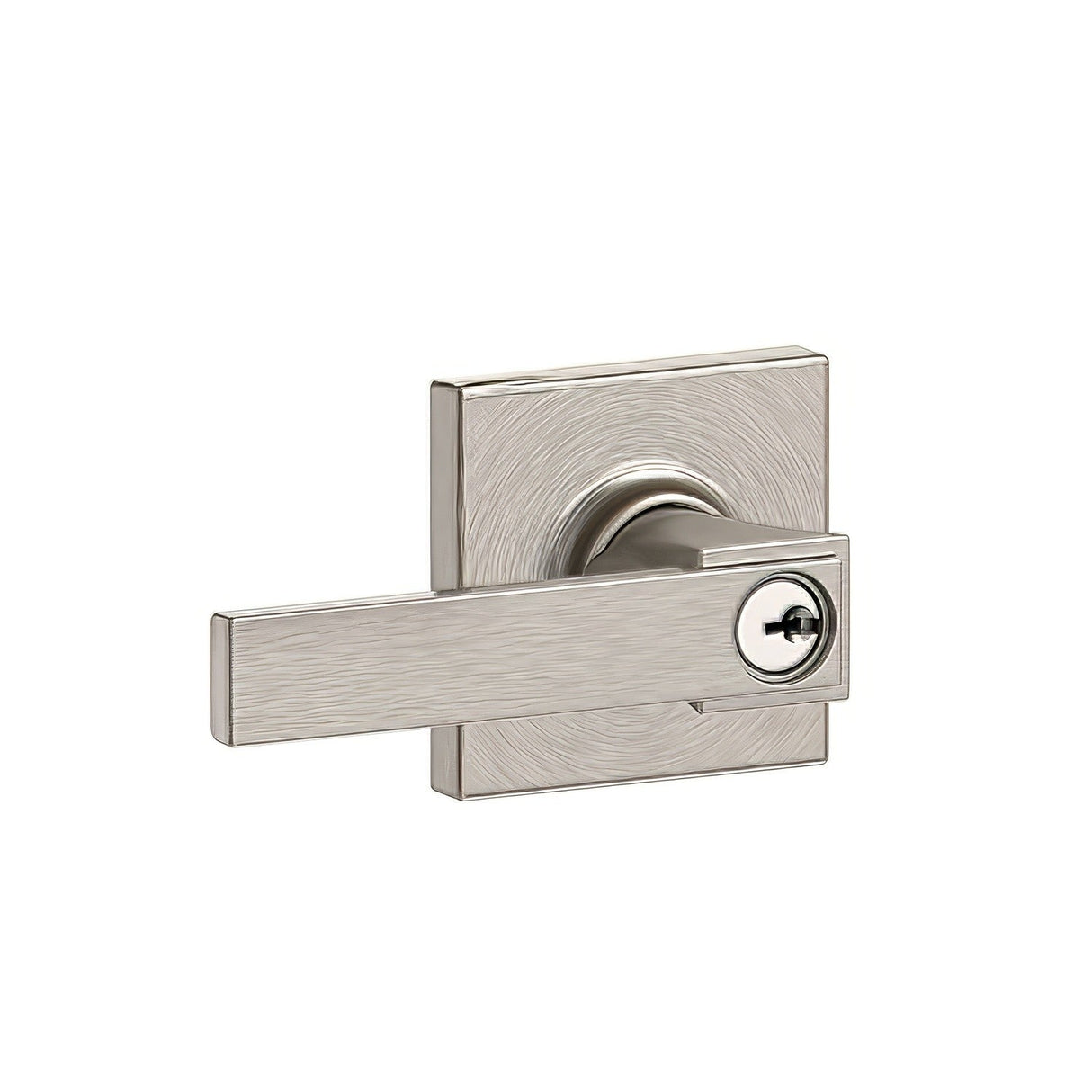 Schlage F51ANBK619COL satin nickel keyed entry door lever