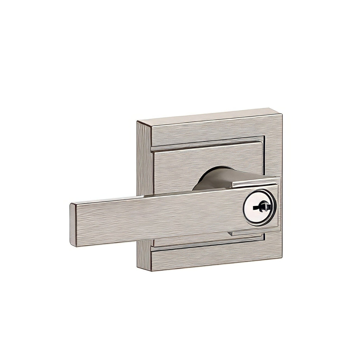 Schlage F51ANBK619ULD satin nickel keyed entry door lever