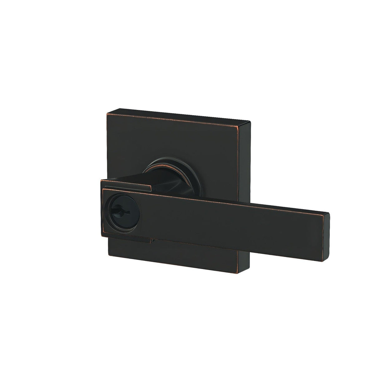 Schlage F51ANBK716COL aged bronze keyed entry door lever