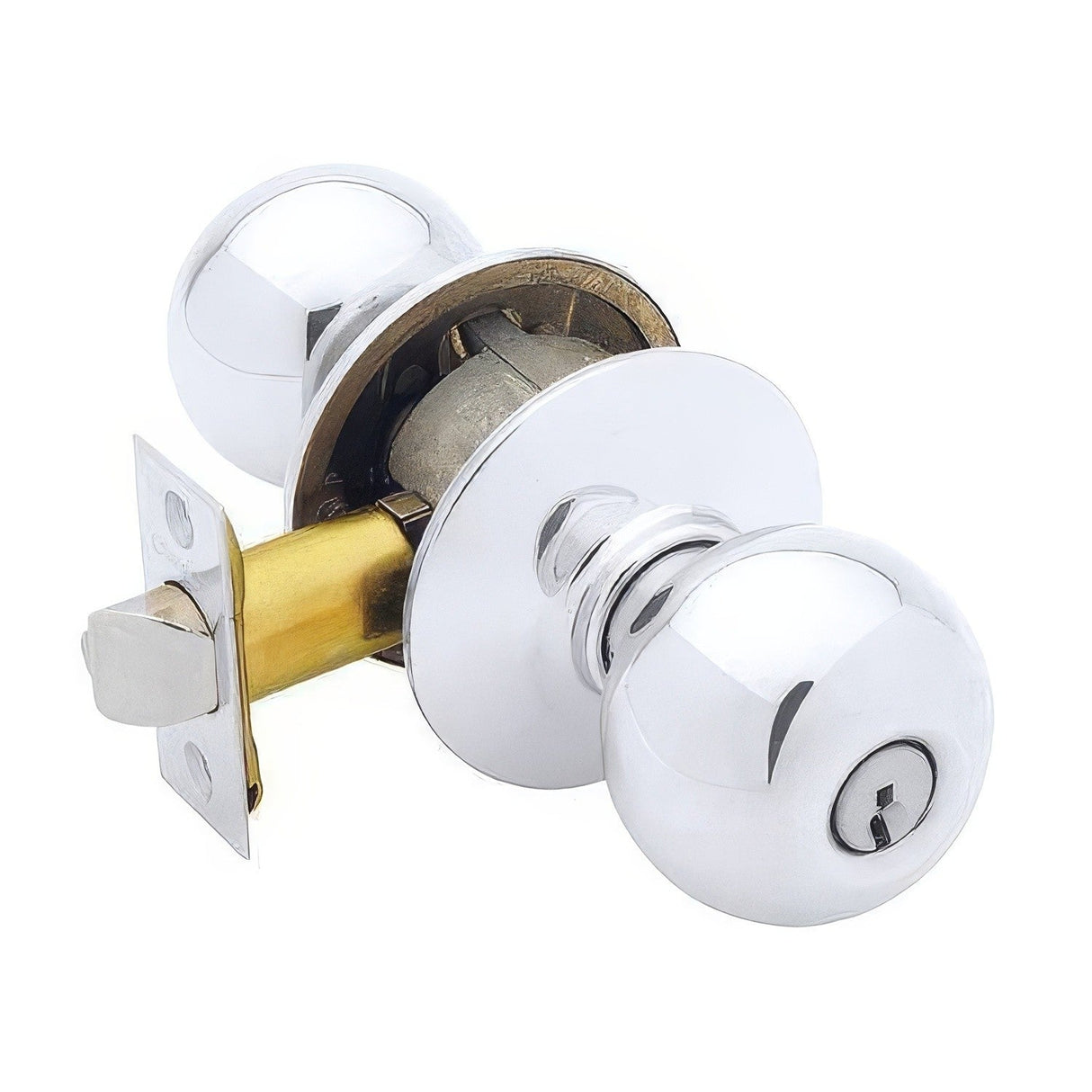 Schlage F51AORB625 polished chrome keyed entry door knob