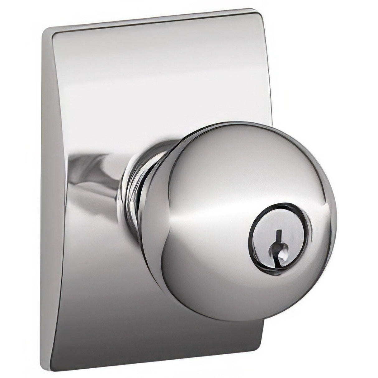 Schlage F51AORB625CEN polished chrome keyed entry door knob
