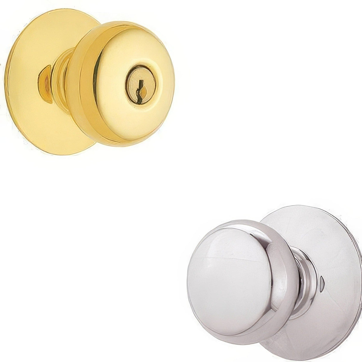 Schlage F51APLY605625 polished brass x polished chrome keyed entry door knob