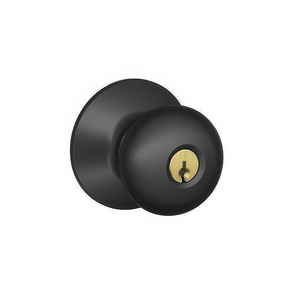 Schlage F51APLY622 matte black keyed entry door knob