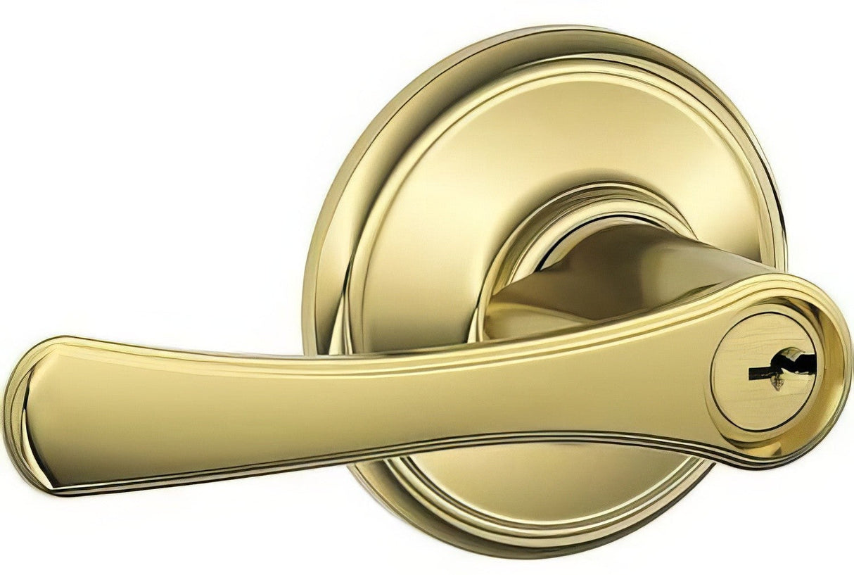 Schlage F51AVLA505 lifetime brass keyed entry door lever