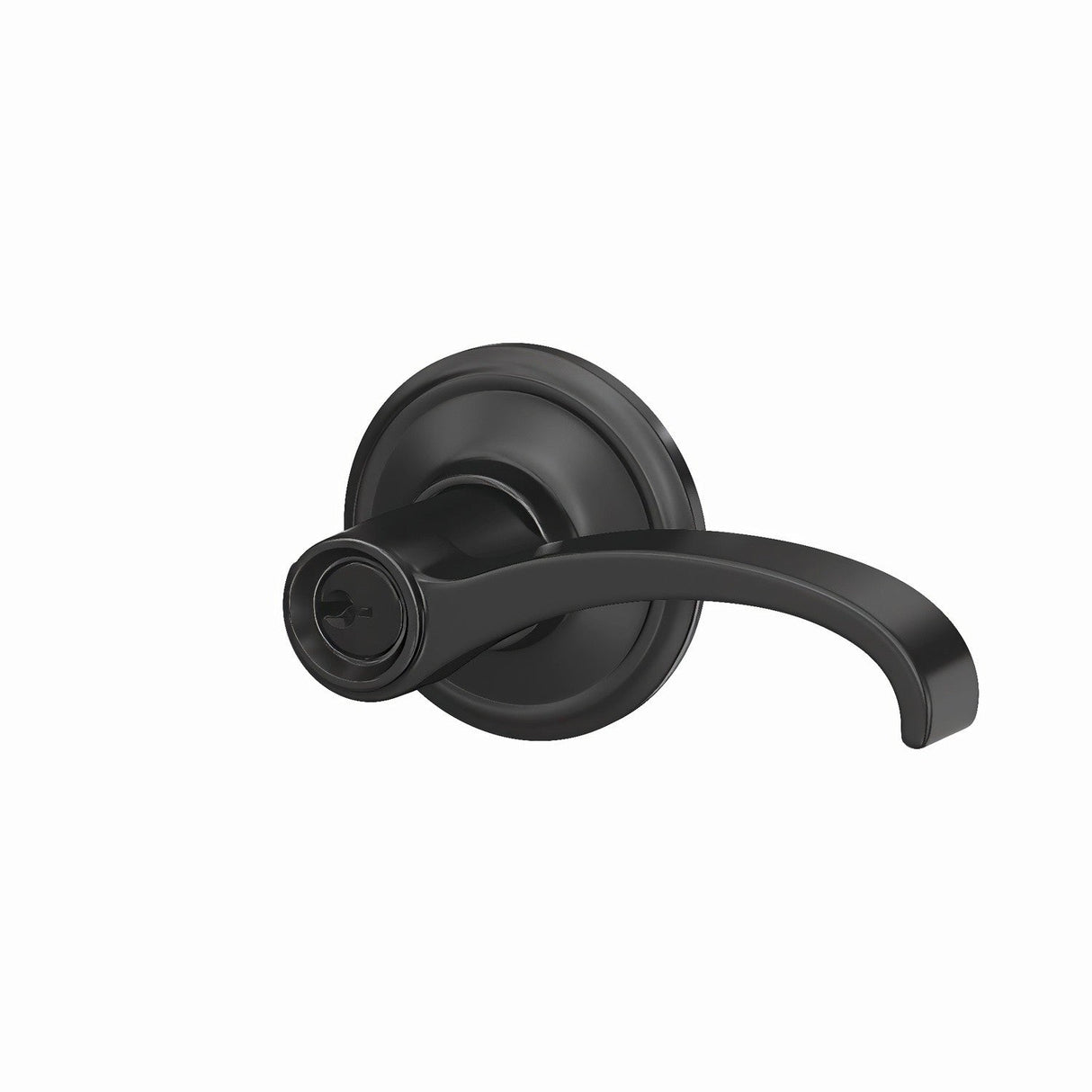 Schlage F51AWIT622ALD matte black keyed entry door lever