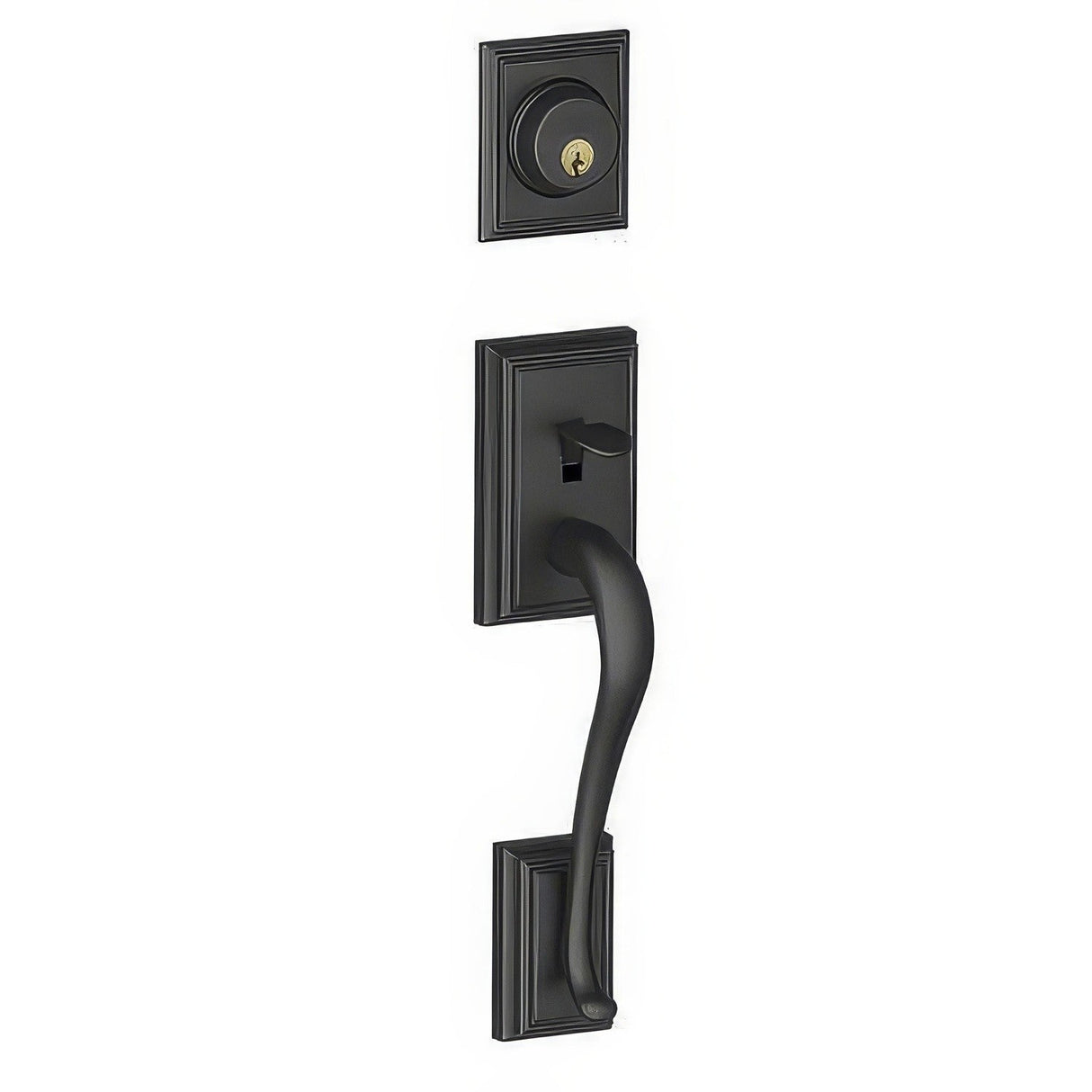 Schlage F58ADD622 matte black single cylinder handleset