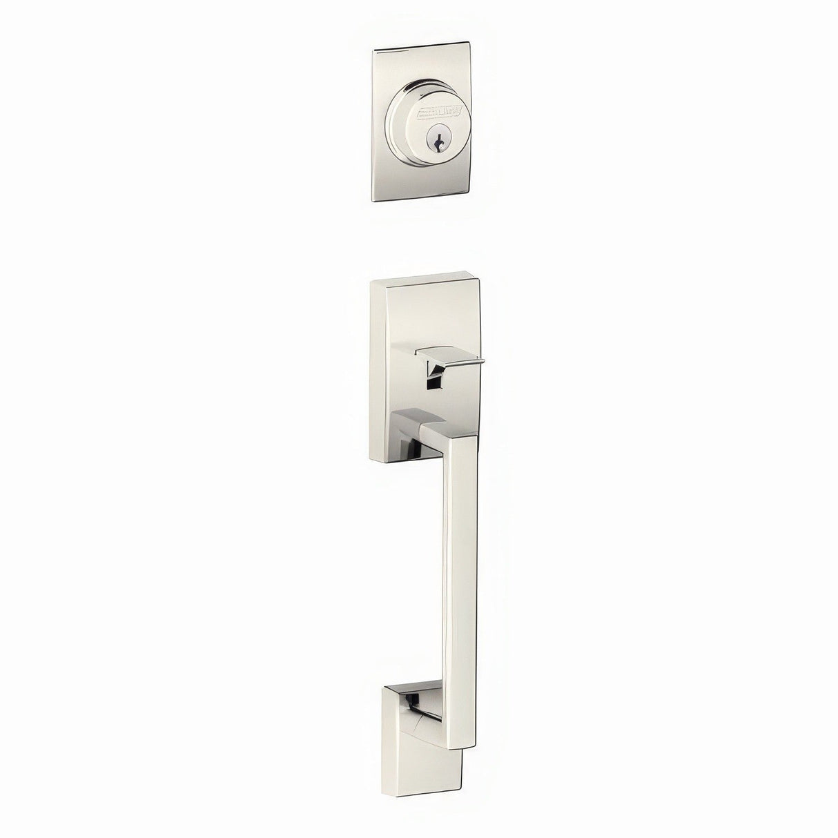Schlage F58CEN618 bright nickel single cylinder handleset