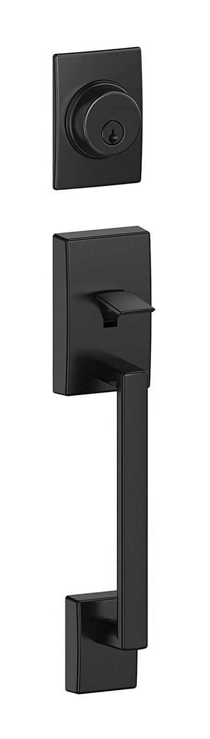 Schlage F58CEN622 matte black single cylinder handleset