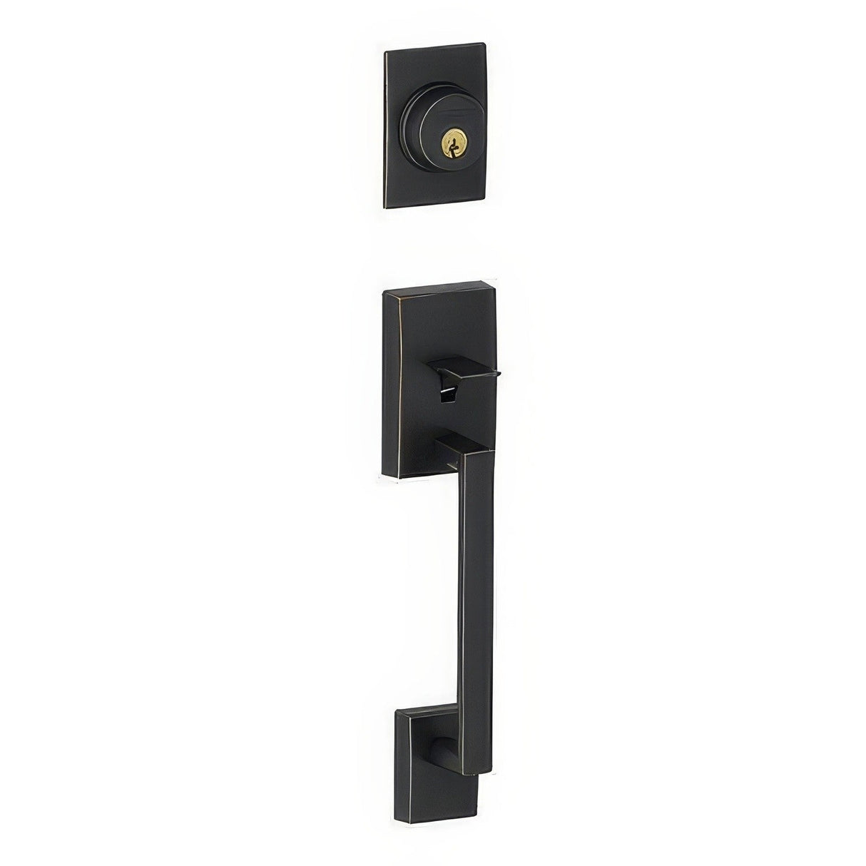 Schlage F58CEN716 aged bronze single cylinder handleset