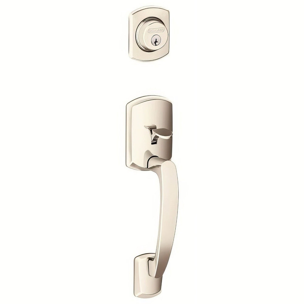 Schlage F58GRW618 bright nickel single cylinder handleset