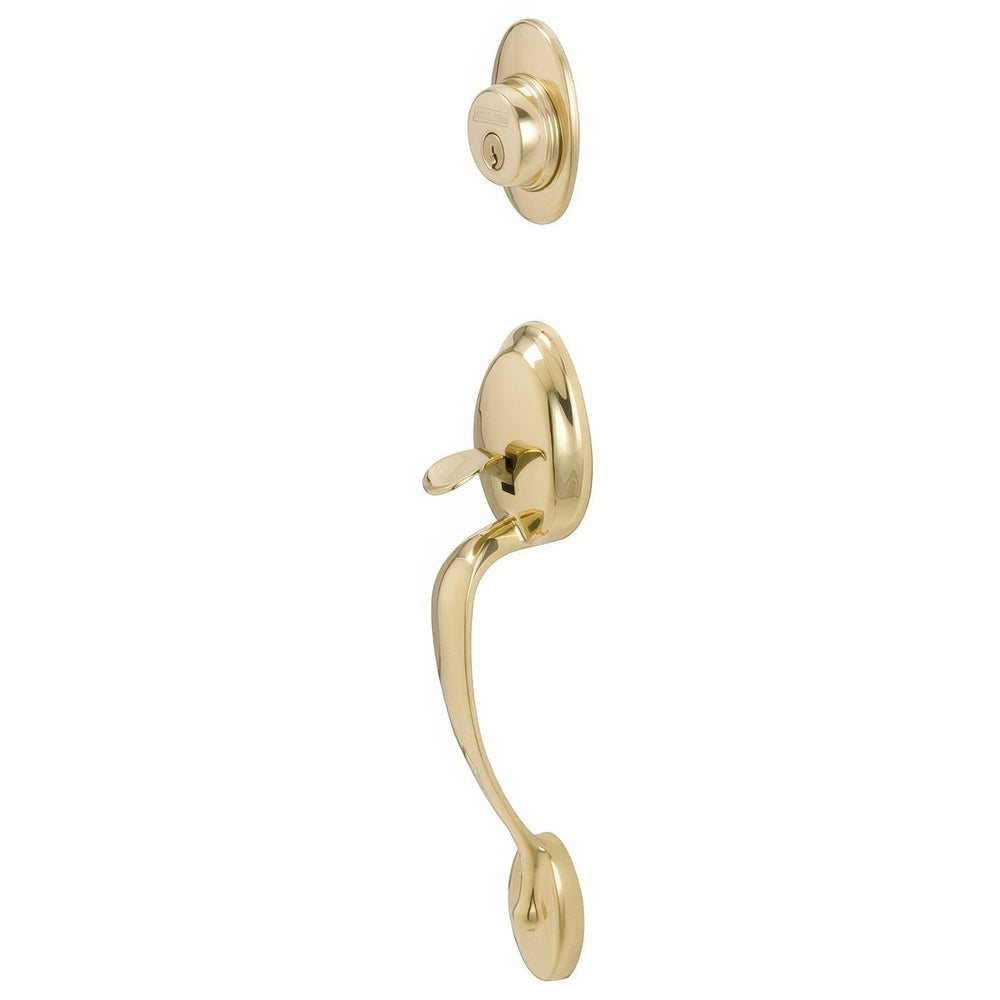 Schlage F58PLY605 polished brass single cylinder handleset