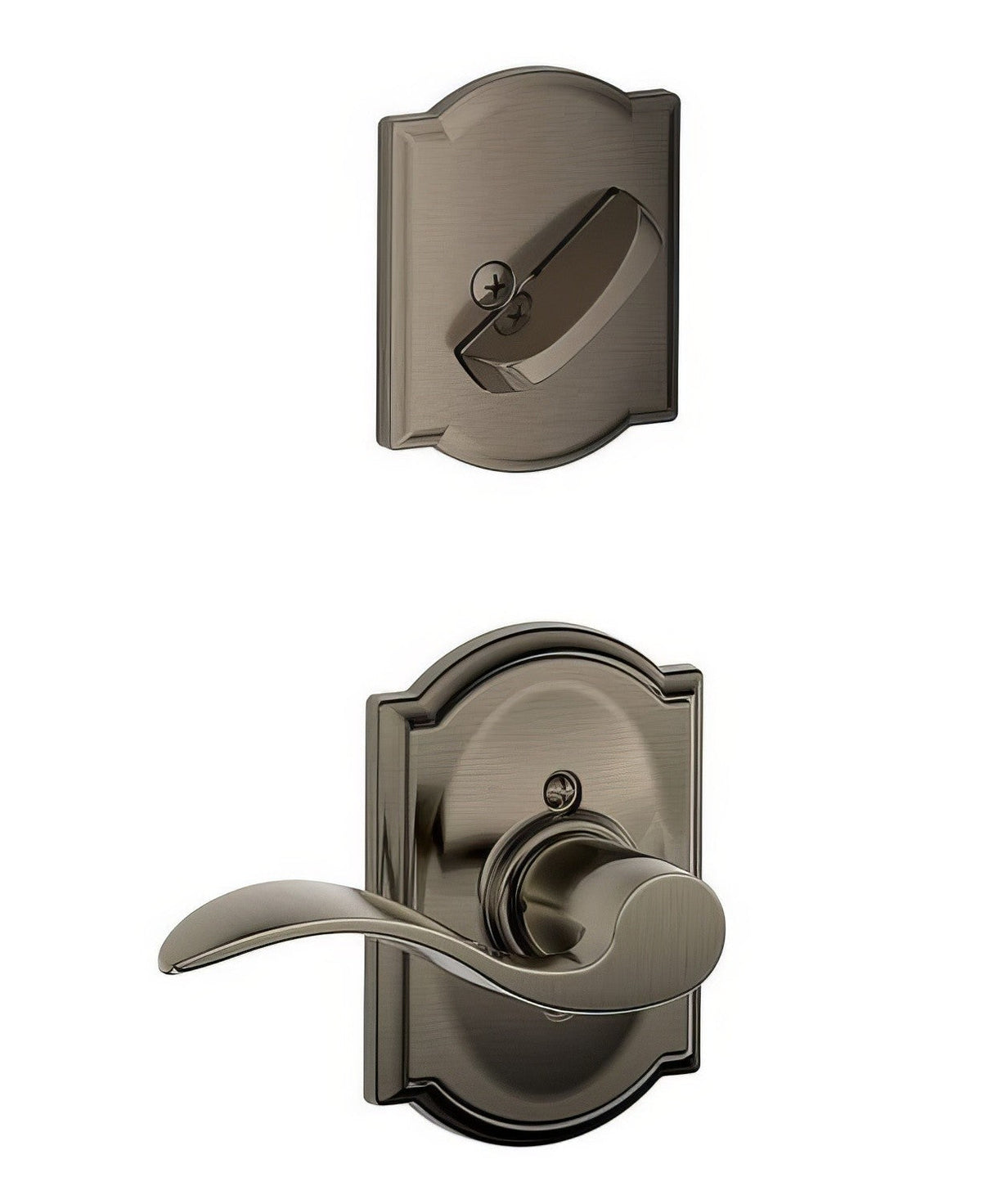 Schlage F59ACC620CAMRH antique pewter dummy interior pack