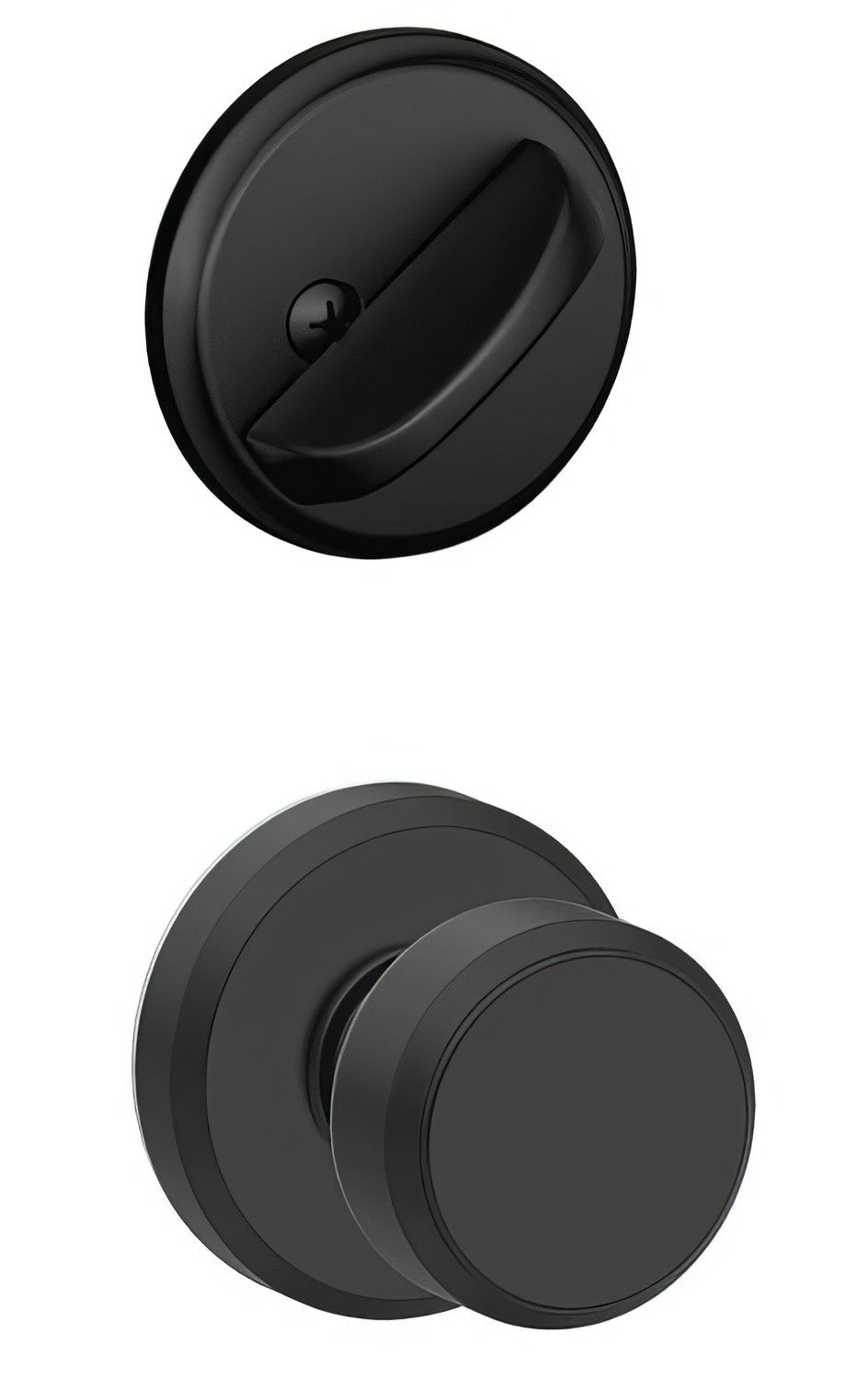 Schlage F59BWE622GSN matte black interior active trim