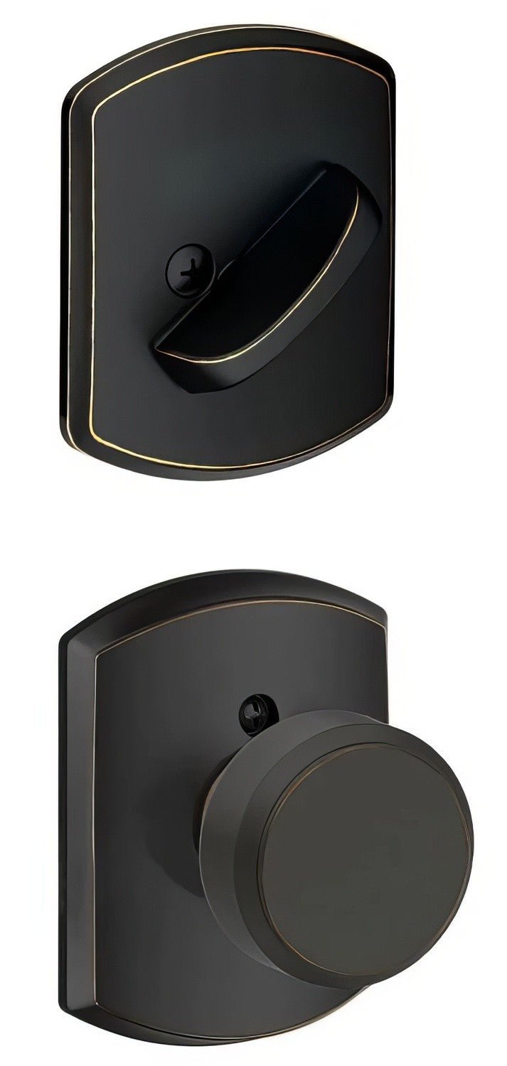 Schlage F59BWE716GRW aged bronze interior active trim