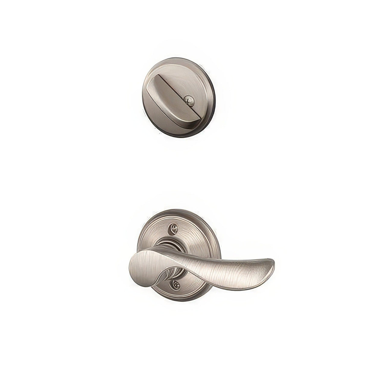 Schlage F59CHP619LH satin nickel dummy interior pack