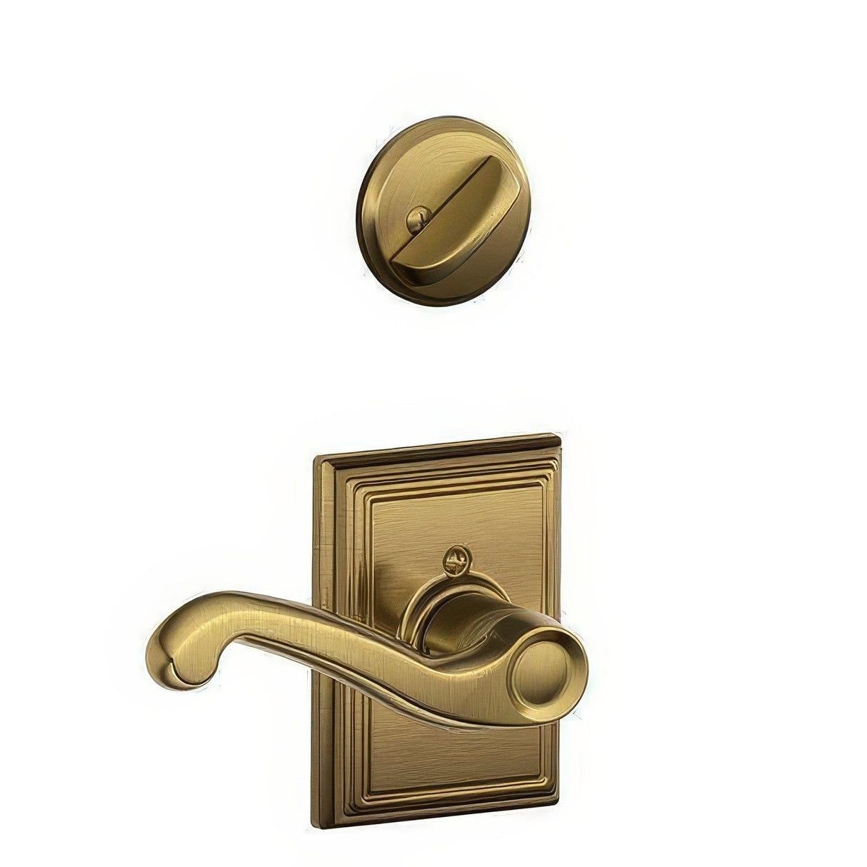 Schlage F59FLA609ADDRH antique brass dummy interior pack