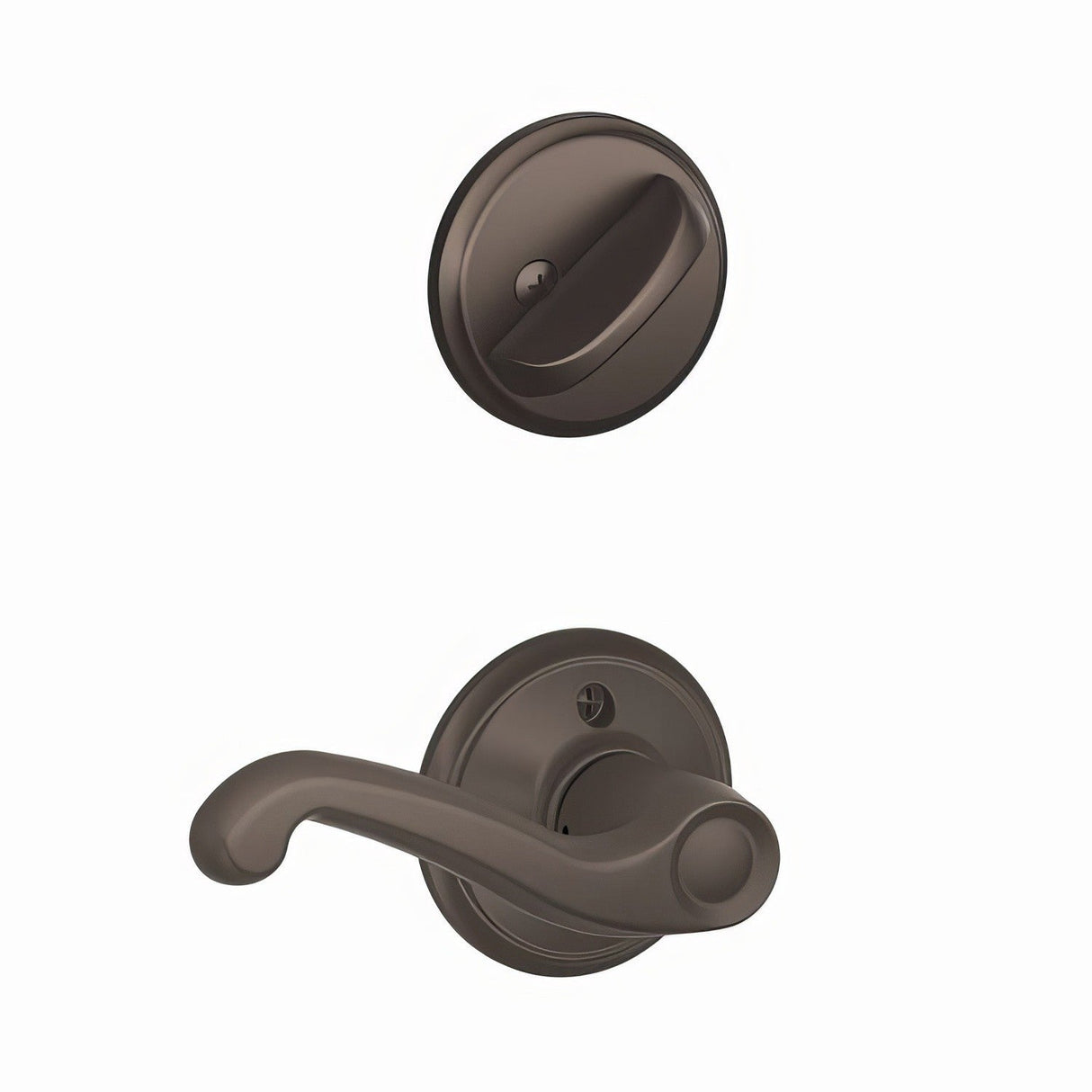 Schlage F59FLA613LH oil rubbed bronze single cylinder trim pack
