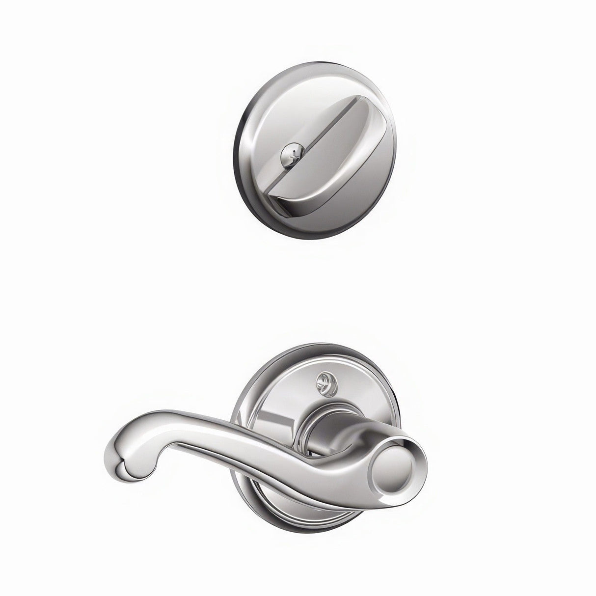 Schlage F59FLA625LH polished chrome single cylinder trim pack