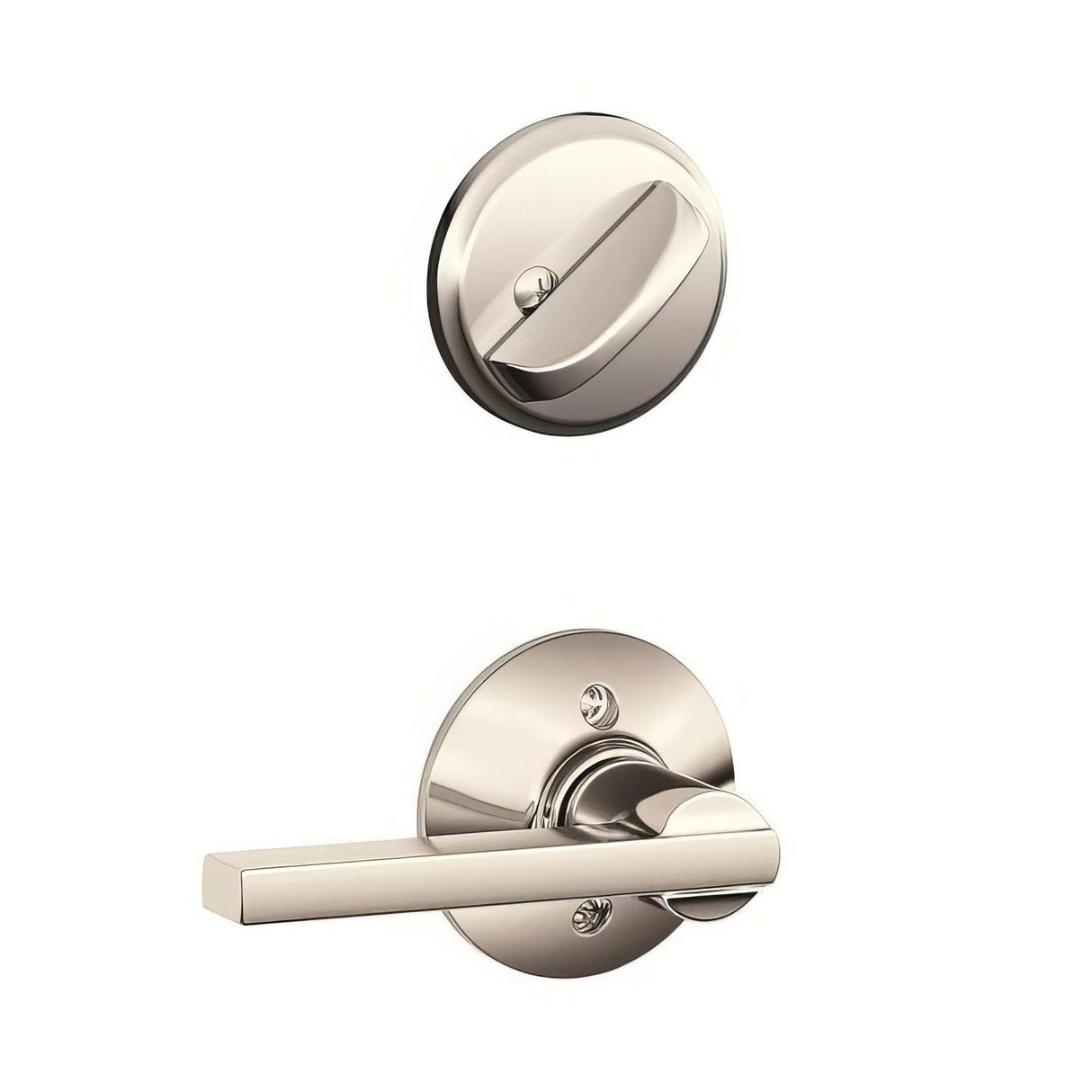 Schlage F59LAT618 bright nickel dummy interior pack
