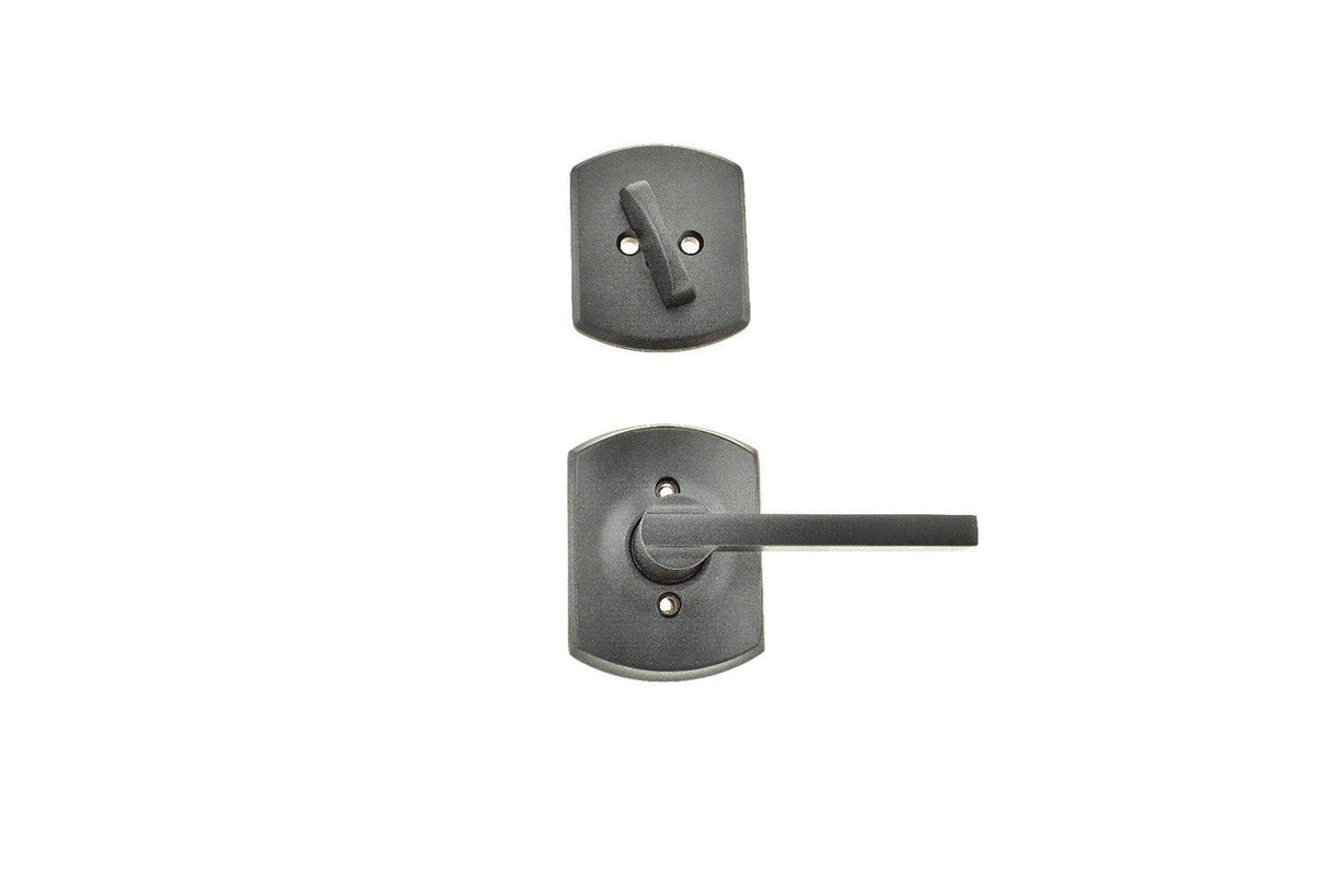 Schlage F59LAT622GRW matte black interior active trim