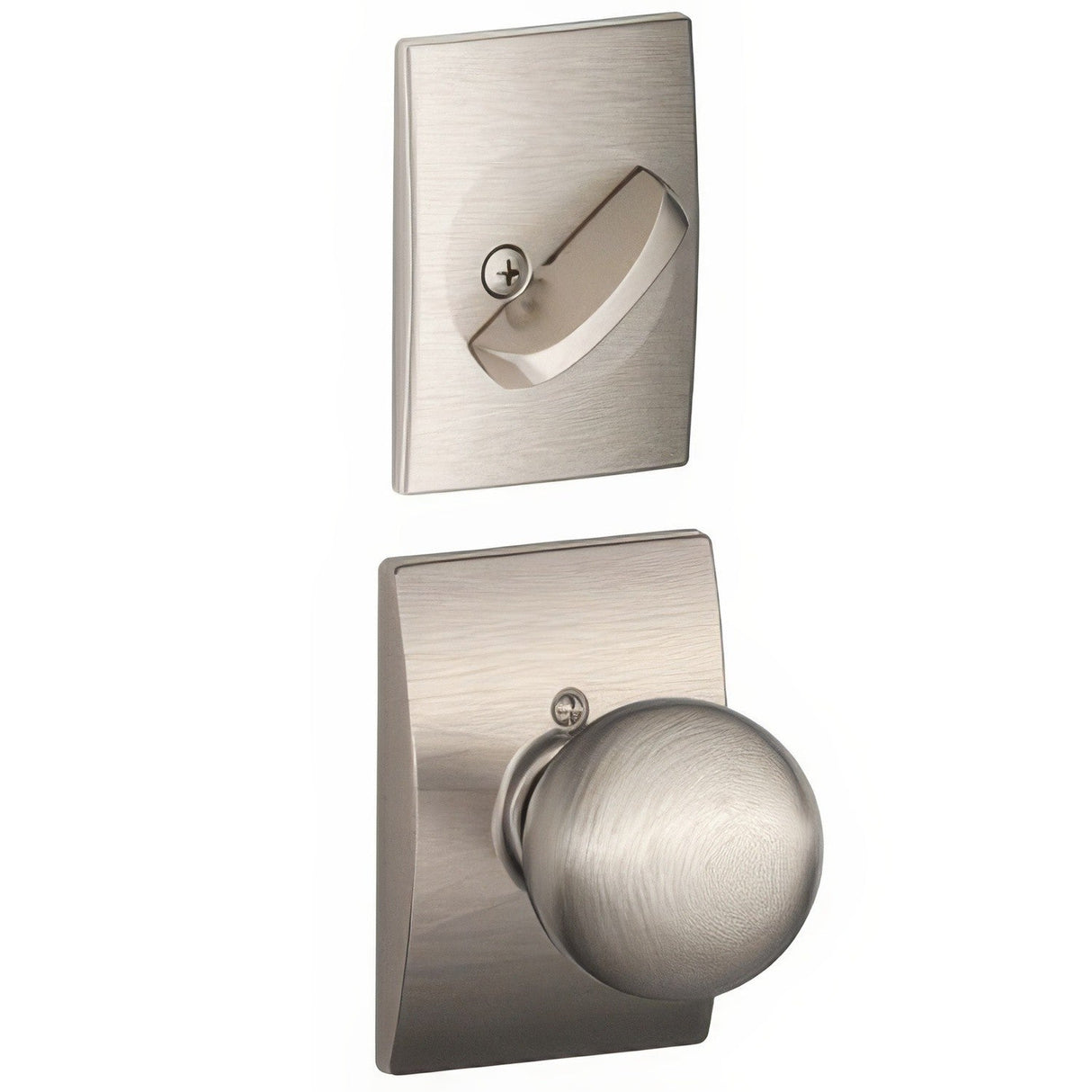 Schlage F59ORB619CEN satin nickel dummy interior pack