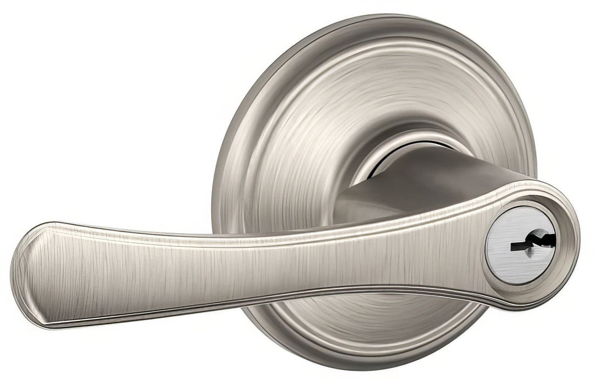 Schlage F80VLA619 satin nickel storeroom door lever