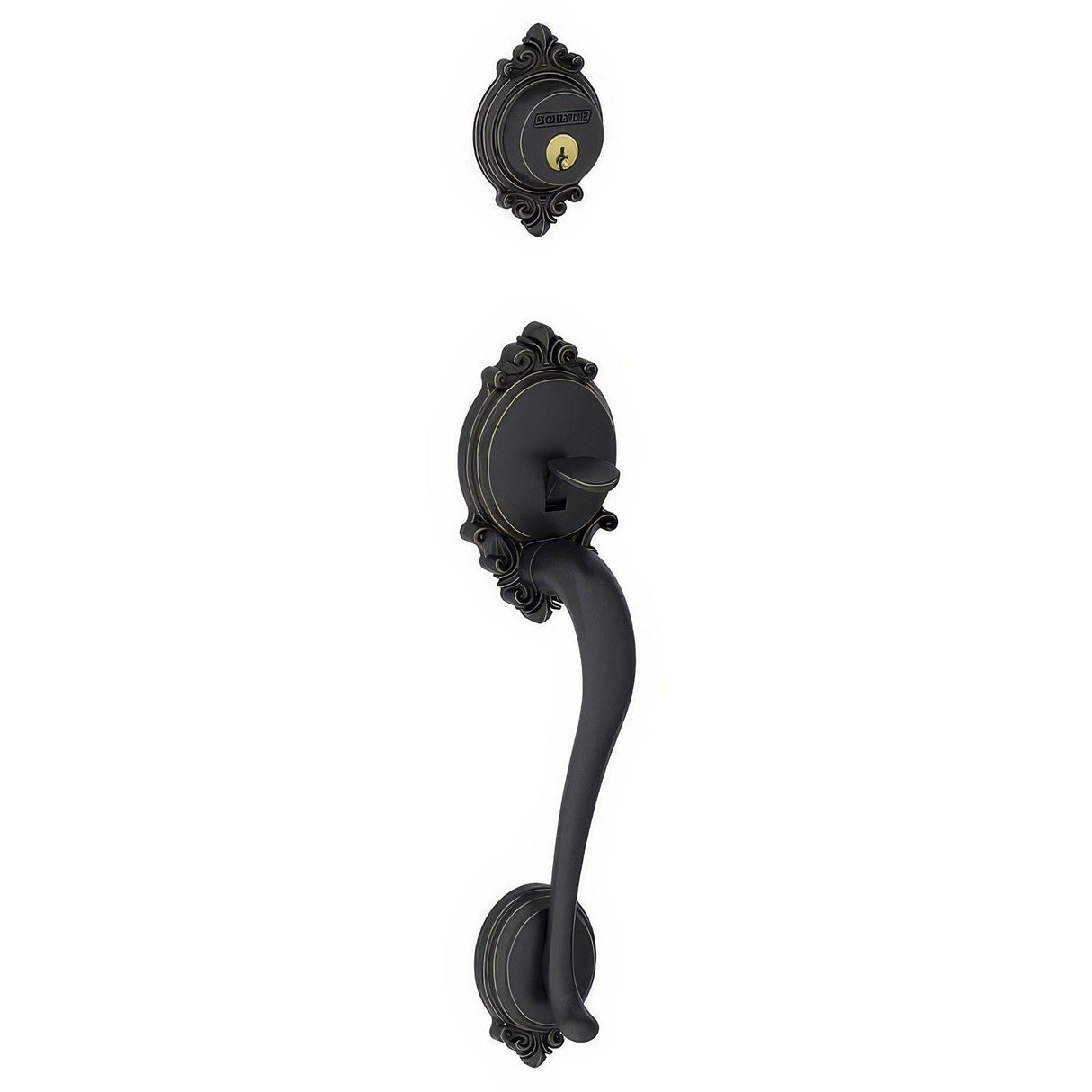 Schlage F92BRK716 aged bronze dummy handleset