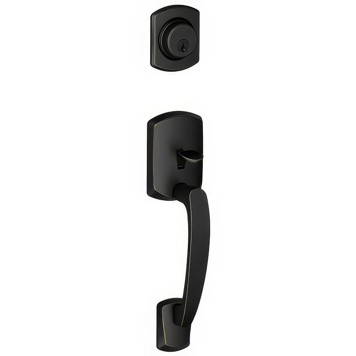 Schlage F92GRW716 aged bronze dummy handleset