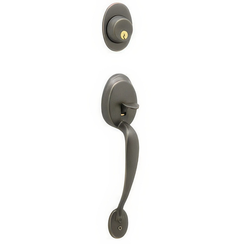 Schlage F92PLY716 aged bronze dummy handleset