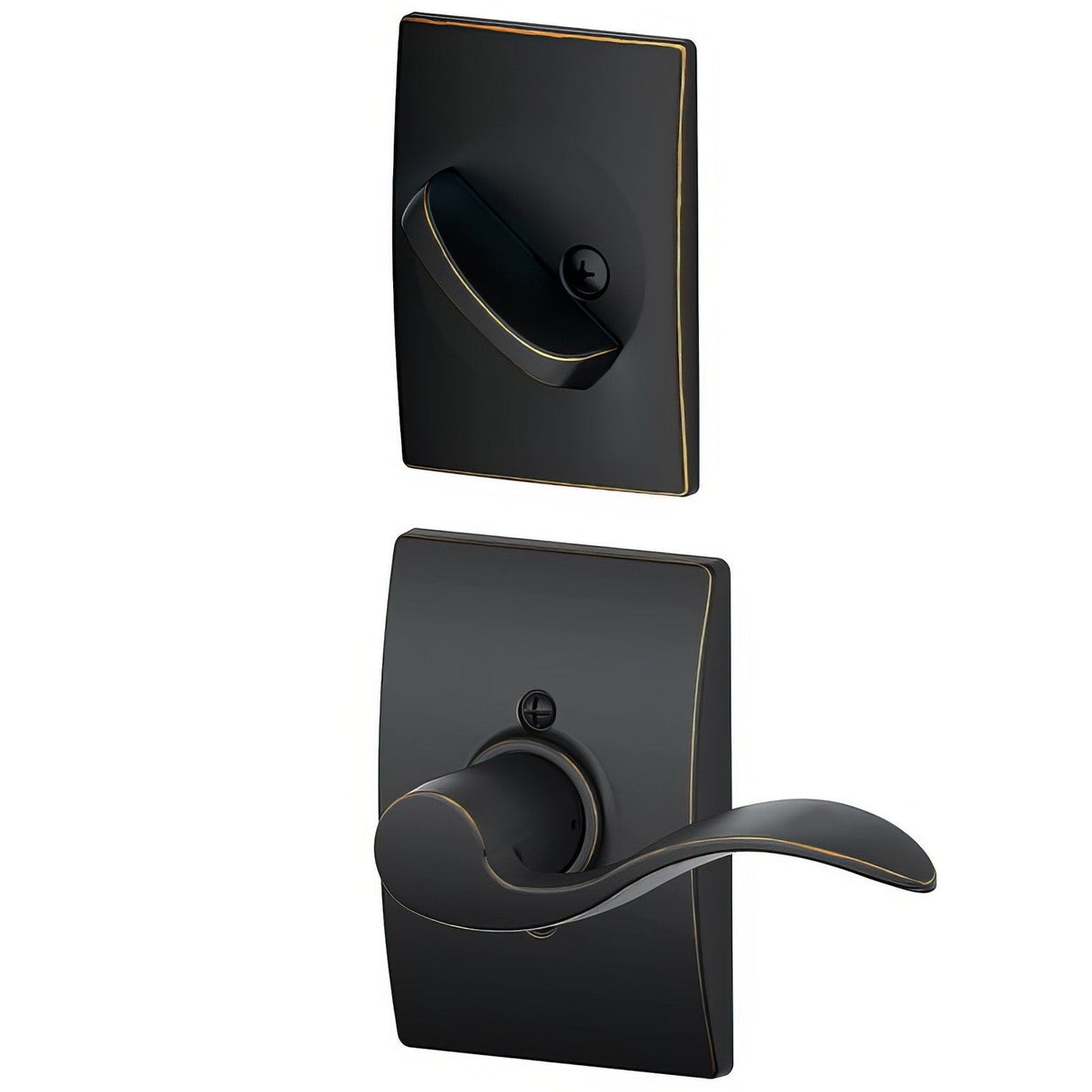 Schlage F94ACC716CENLH aged bronze dummy interior pack