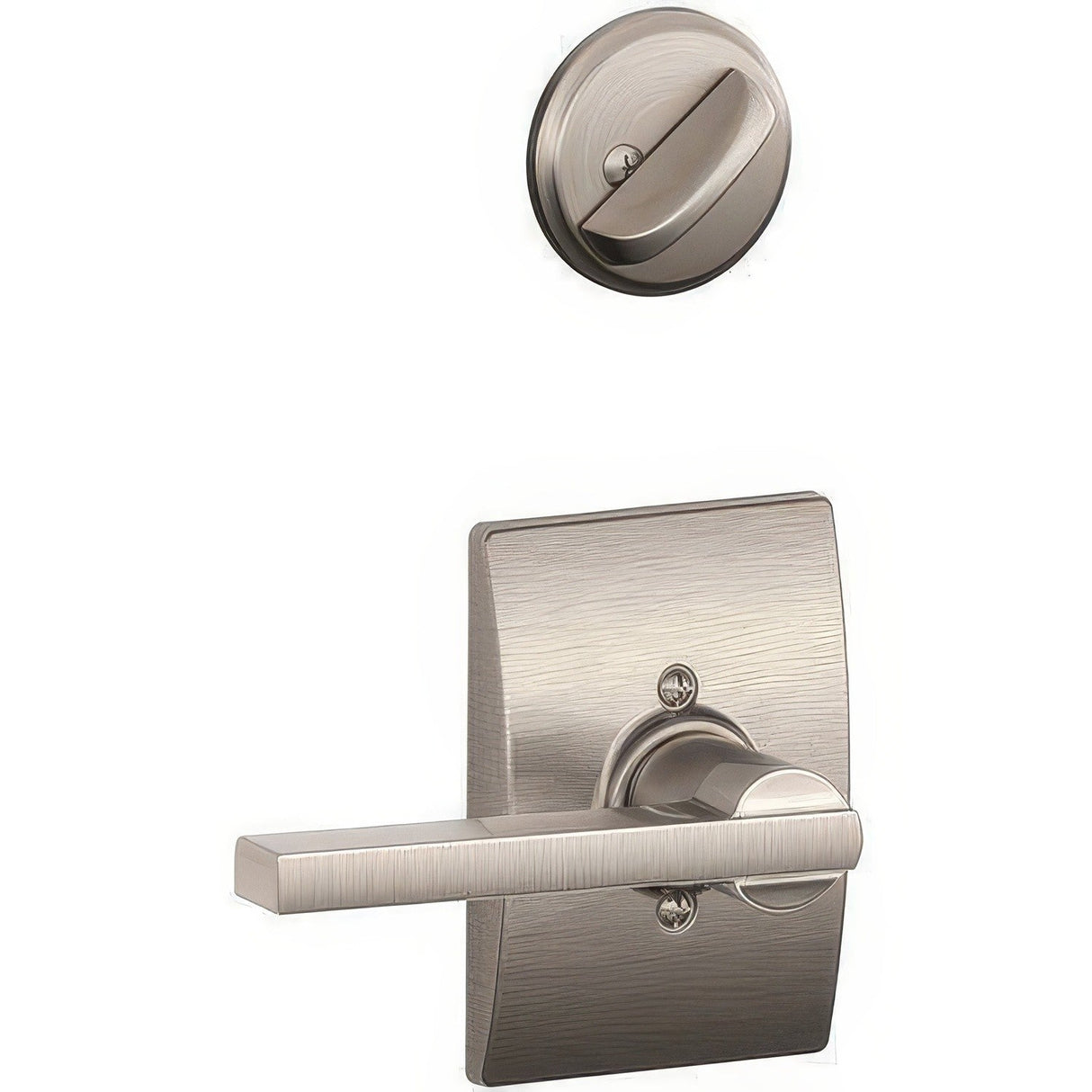 Schlage F94LAT619CEN satin nickel dummy interior pack