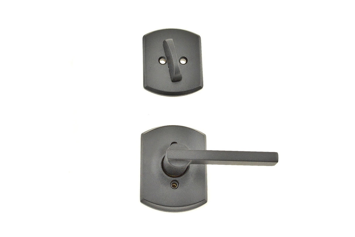 Schlage F94LAT622GRW matte black interior dummy trim