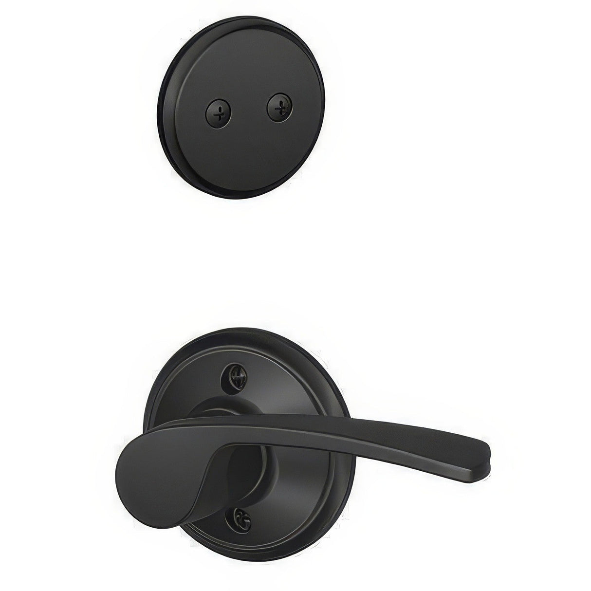 Schlage F94MER622LH matte black dummy interior pack