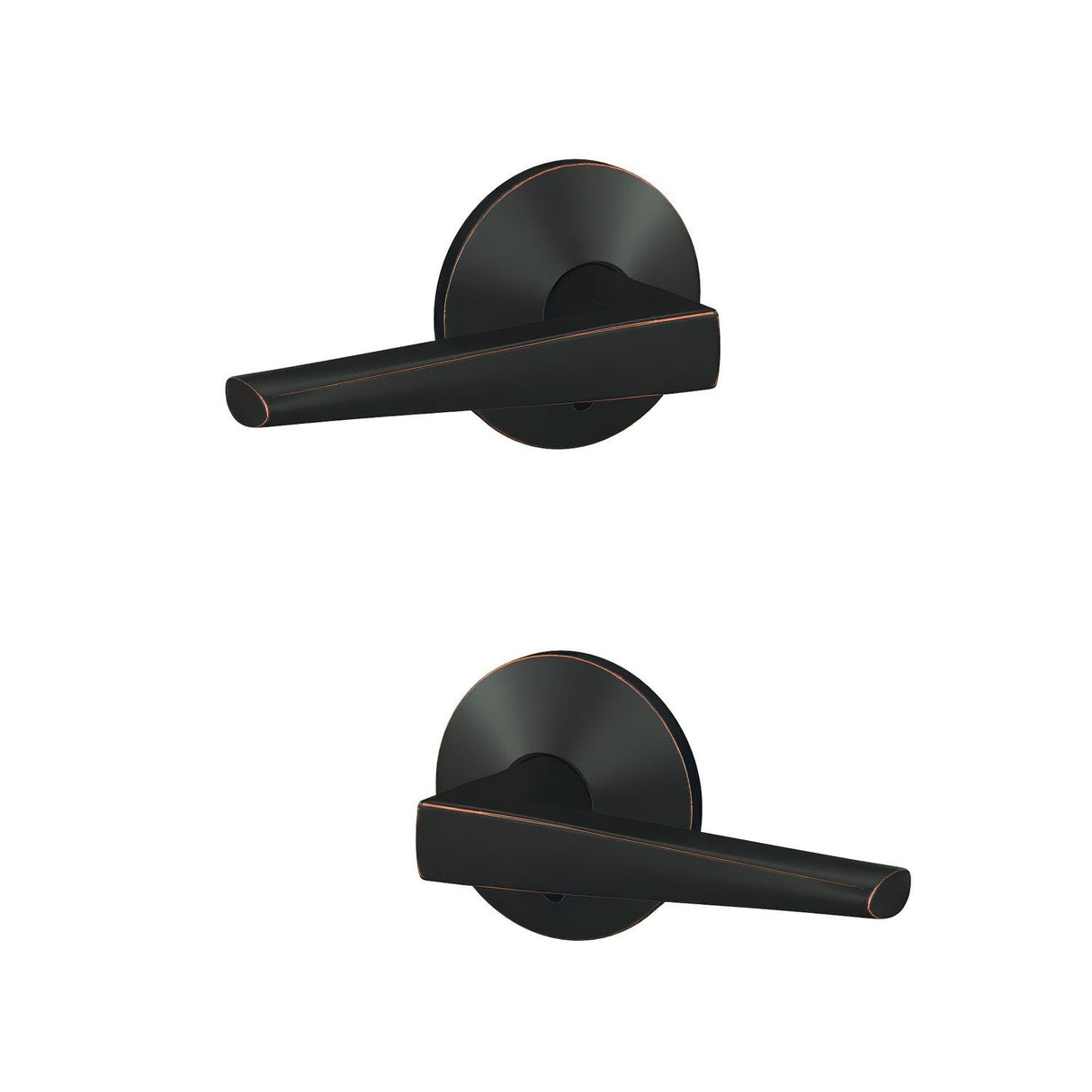 Schlage FC172ELR716KIN aged bronze pair of dummy door lever