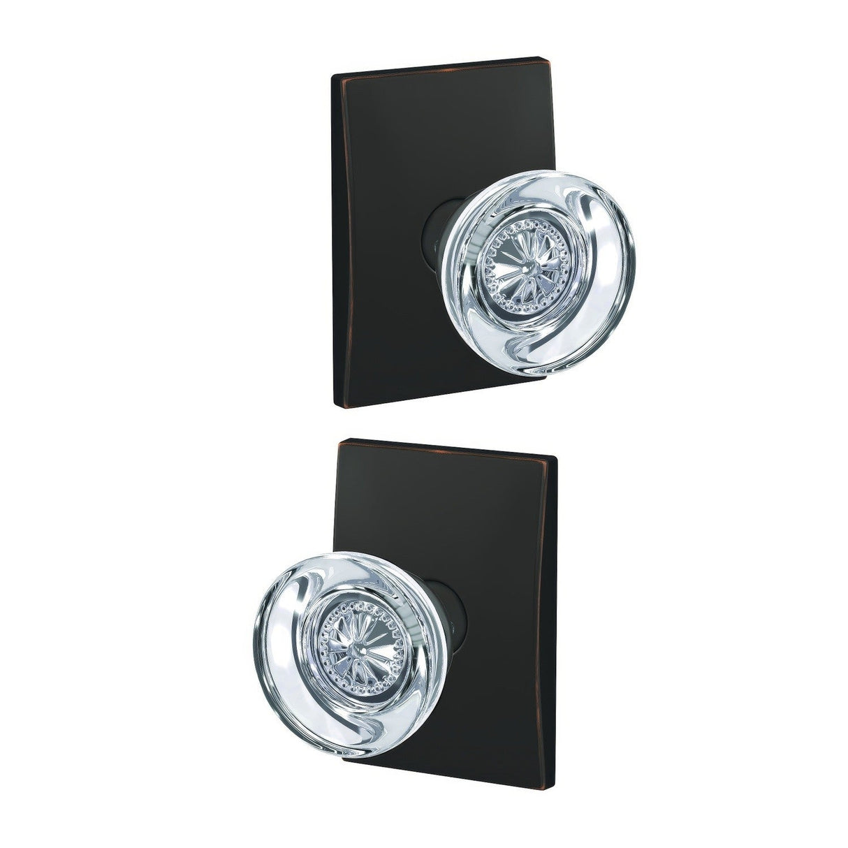 Schlage FC172HOB716CEN aged bronze pair of dummy door knob