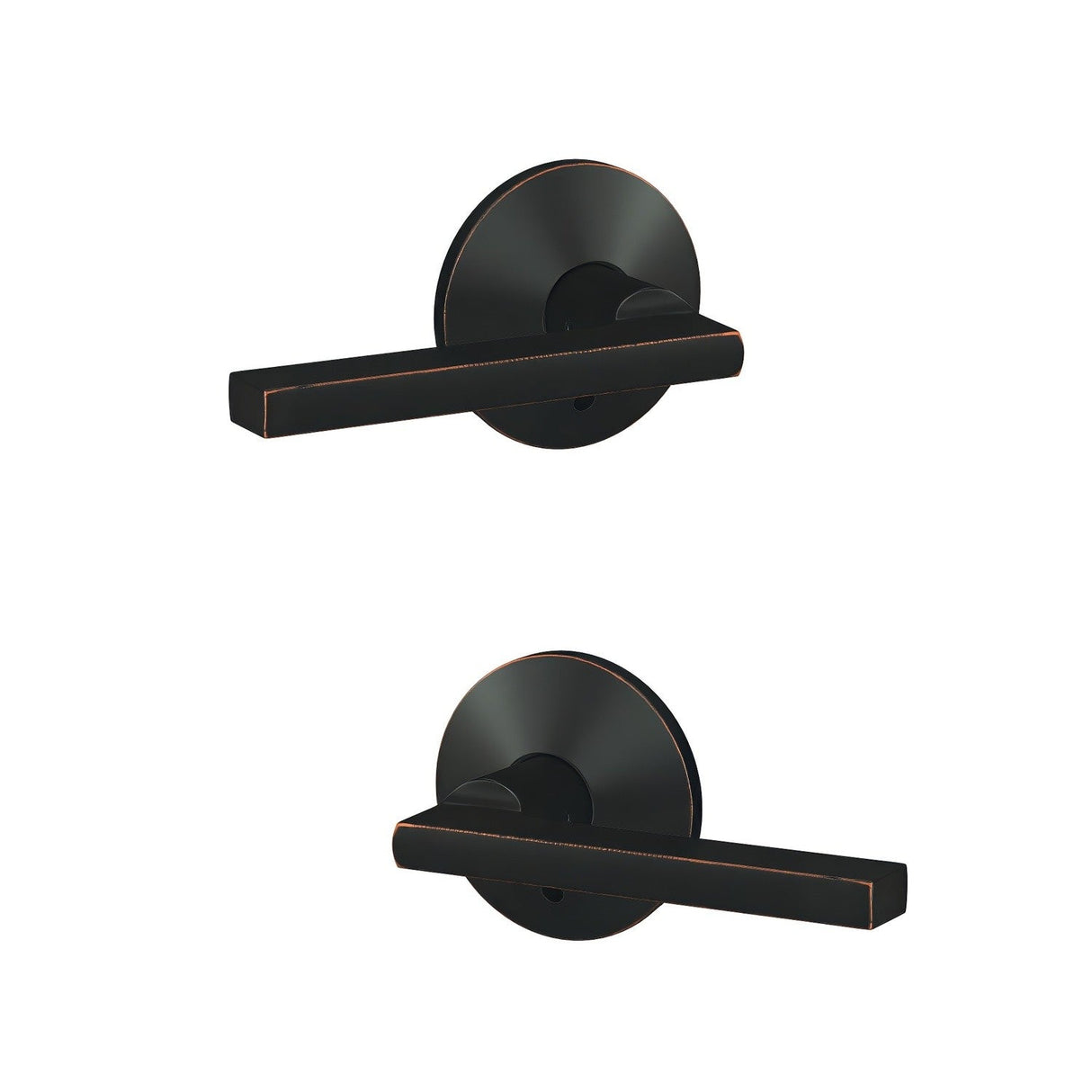 Schlage FC172LAT716KIN aged bronze pair of dummy door lever