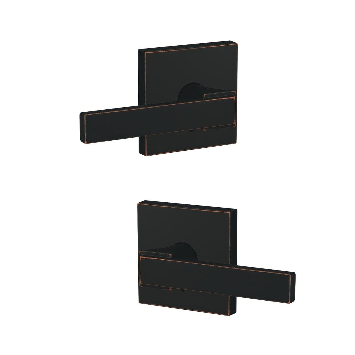 Schlage FC172NBK716COL aged bronze pair of dummy door lever