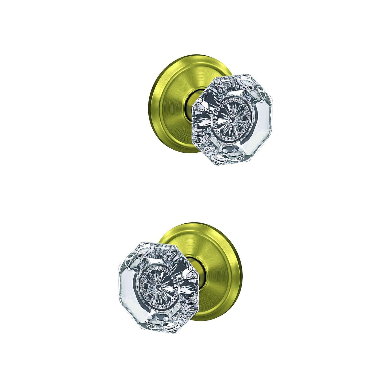Schlage FC21ALX608ALD satin brass passage & privacy door knob