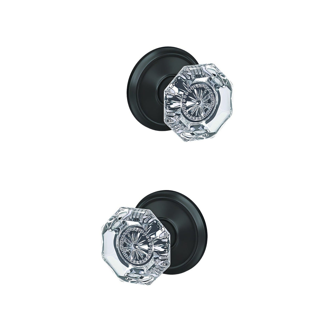 Schlage FC21ALX622ALD matte black passage & privacy door knob