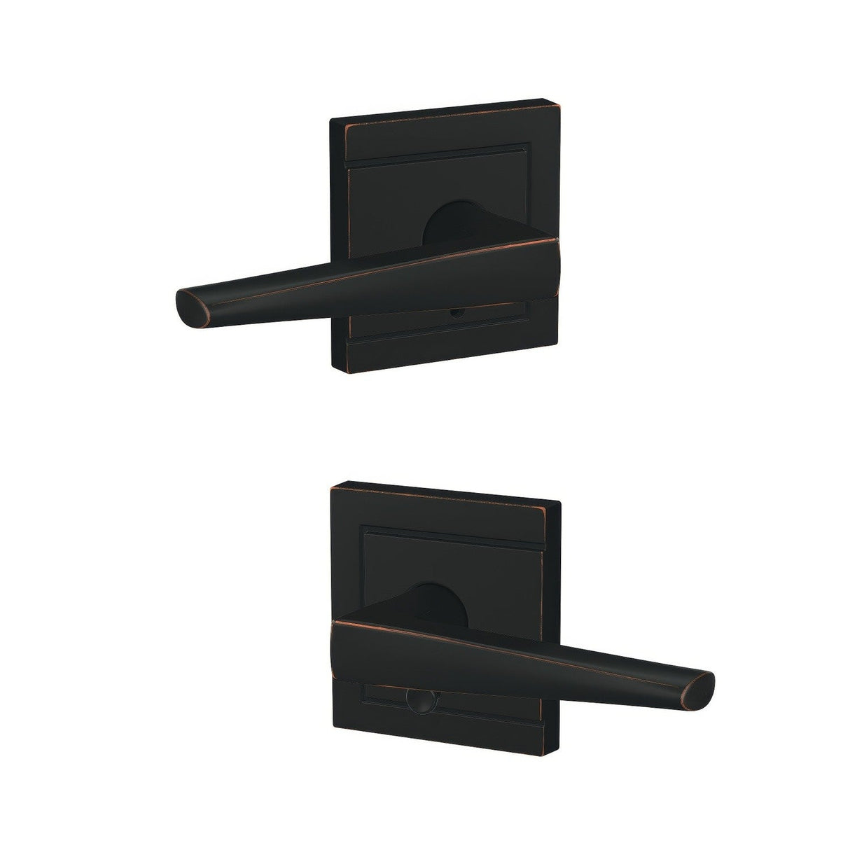 Schlage FC21ELR716ULD aged bronze passage & privacy door lever