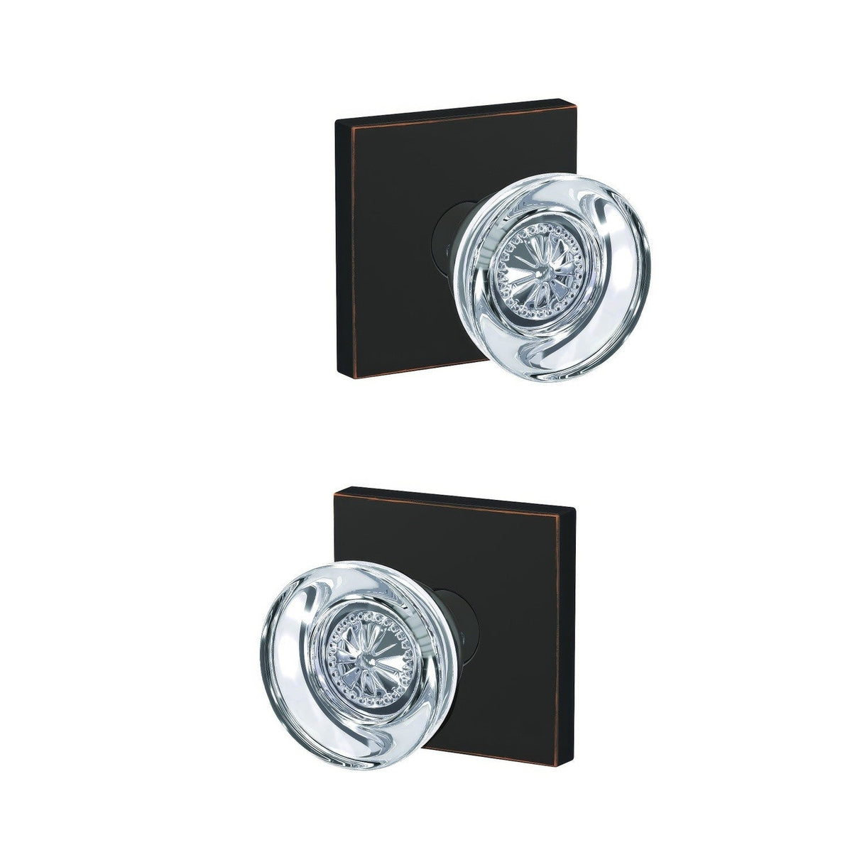 Schlage FC21HOB716COL aged bronze passage & privacy door knob
