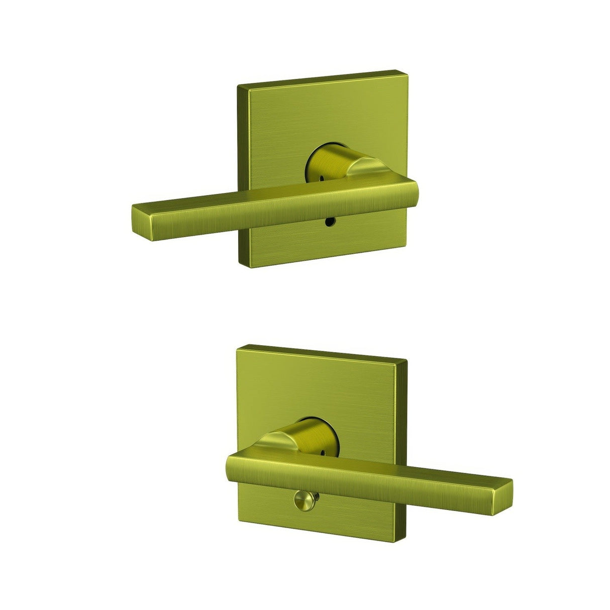 Schlage FC21LAT608COL satin brass passage & privacy door lever
