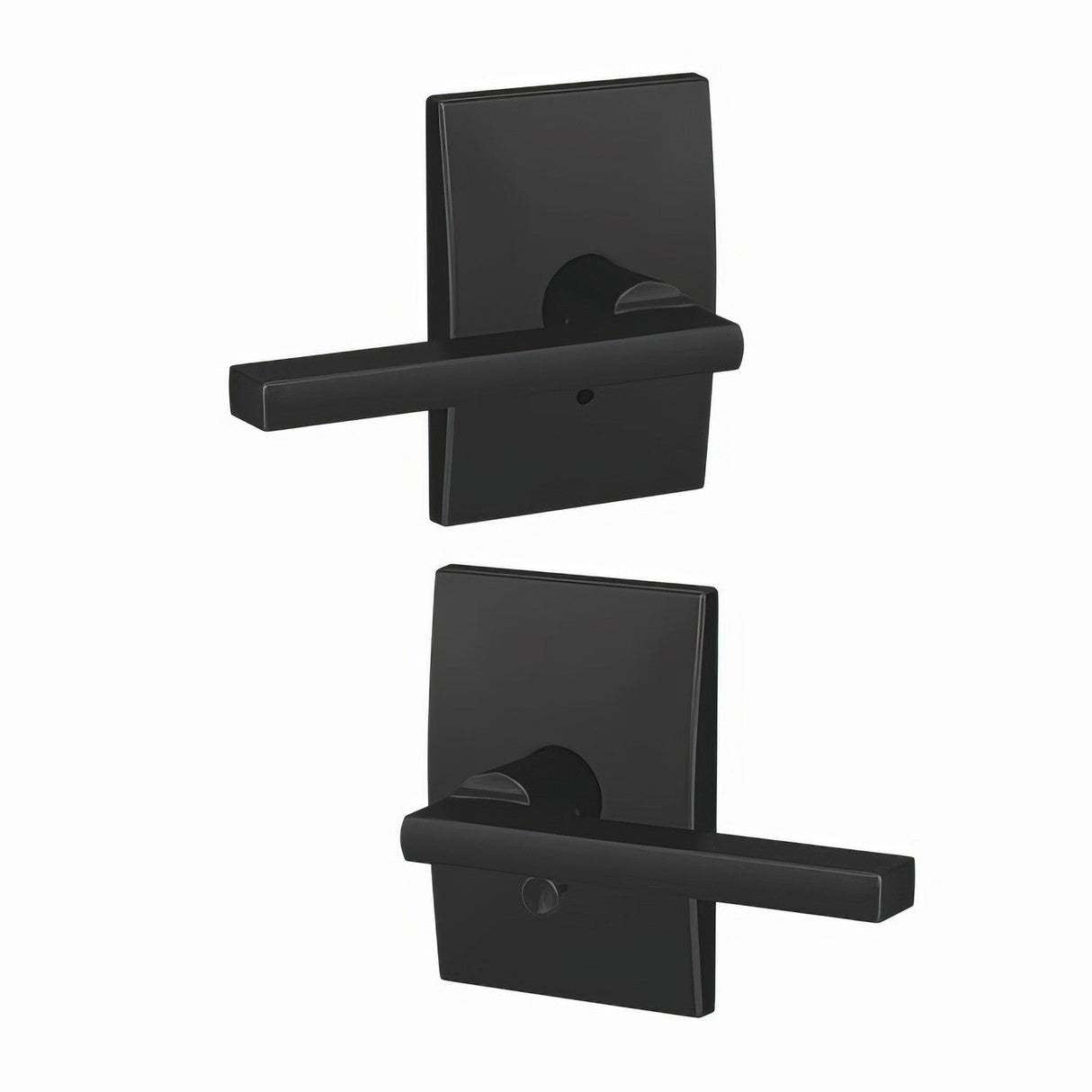 Schlage FC21LAT622CEN matt black passage & privacy door lever