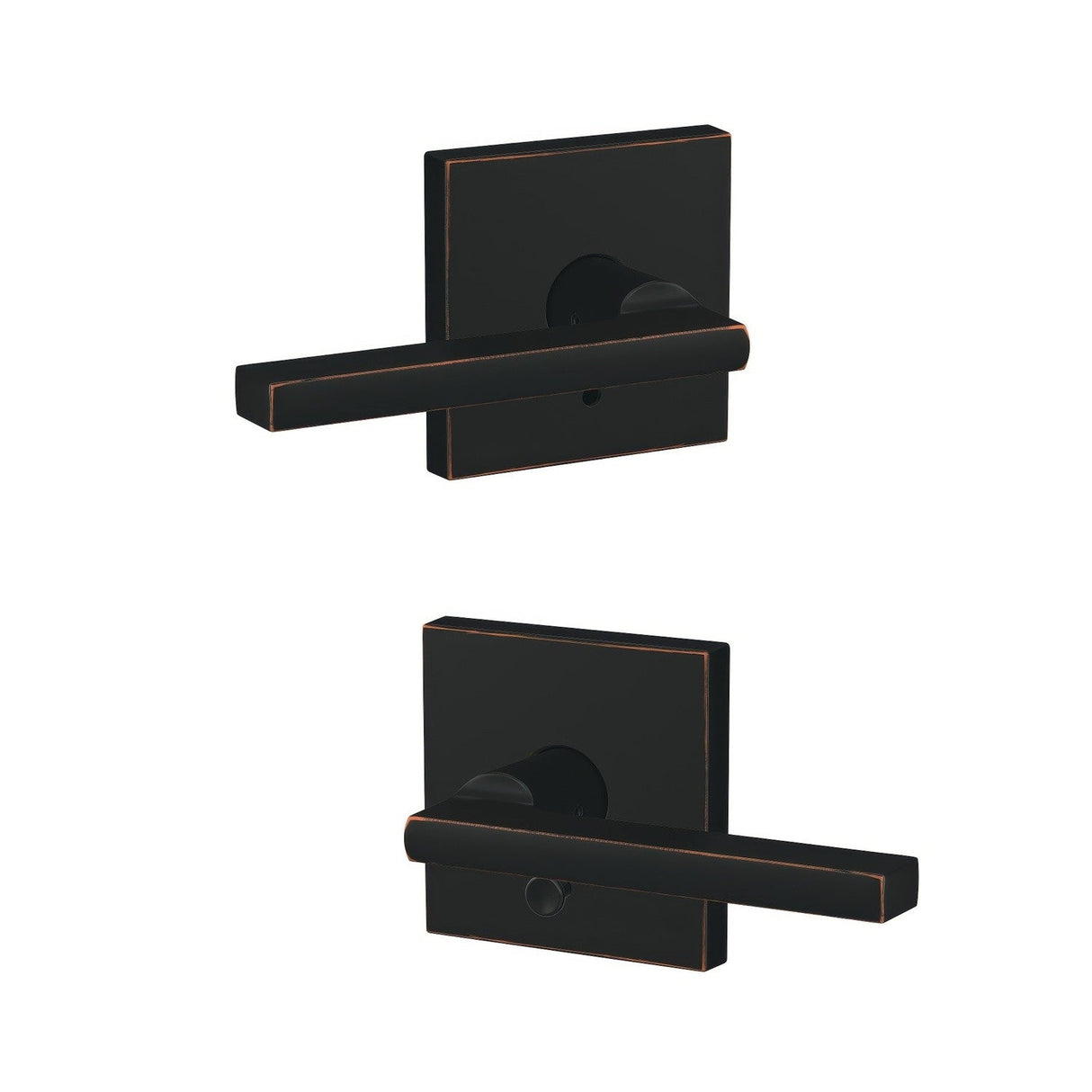 Schlage FC21LAT716COL aged bronze passage & privacy door lever