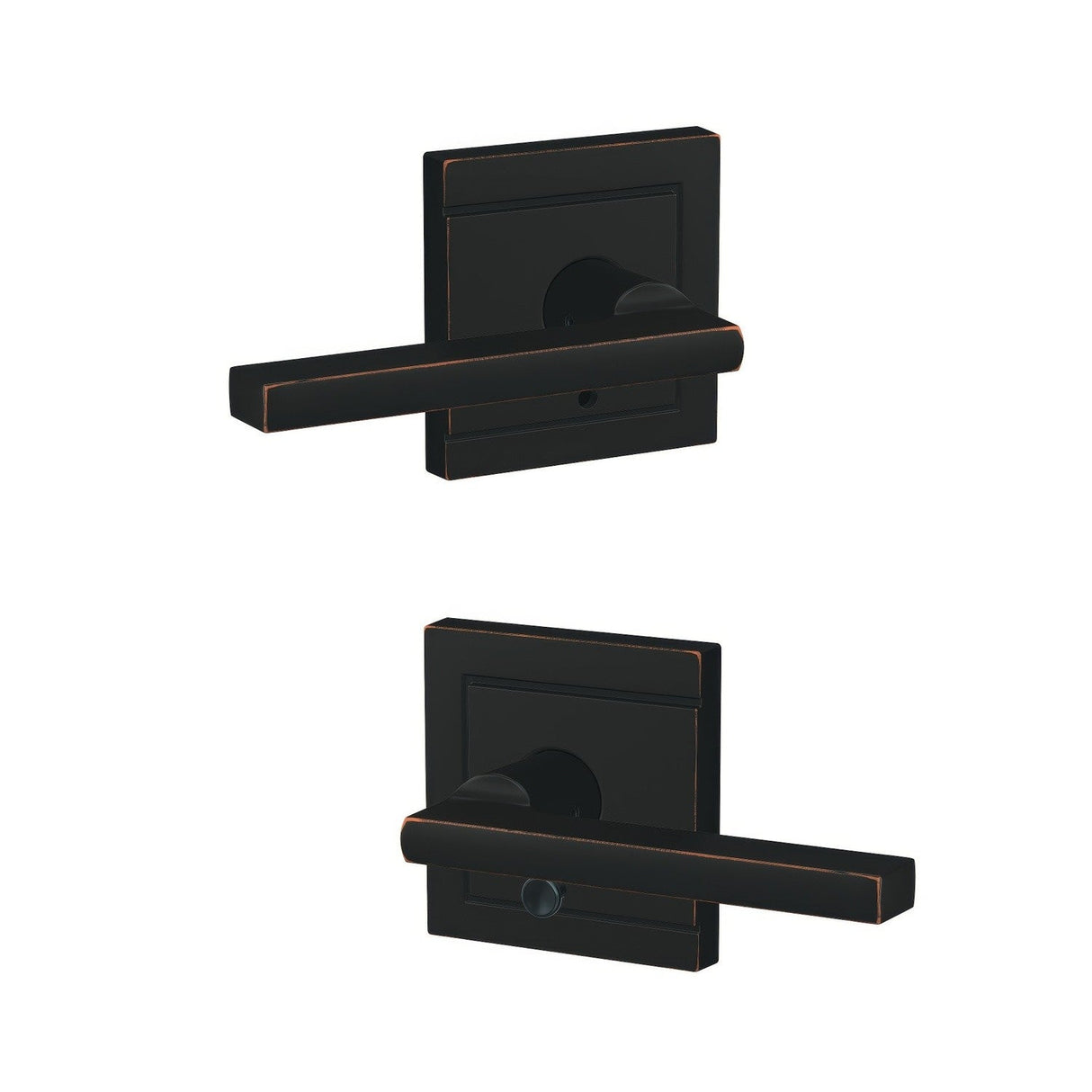Schlage FC21LAT716ULD aged bronze passage & privacy door lever